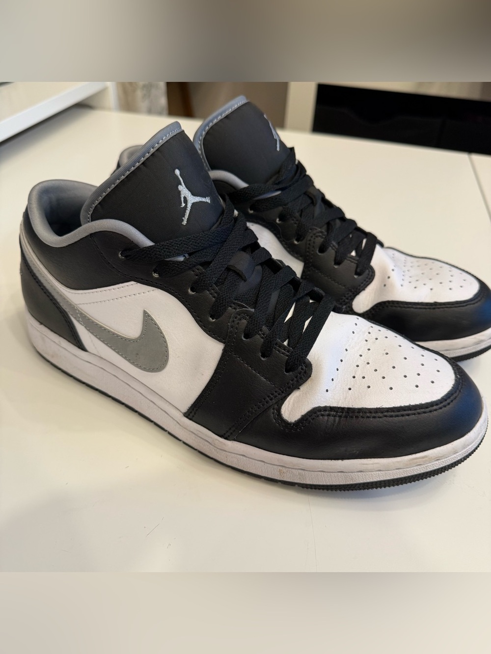 Nike Black White Gray Air Jordan 1 Low Sneaker US 10.5